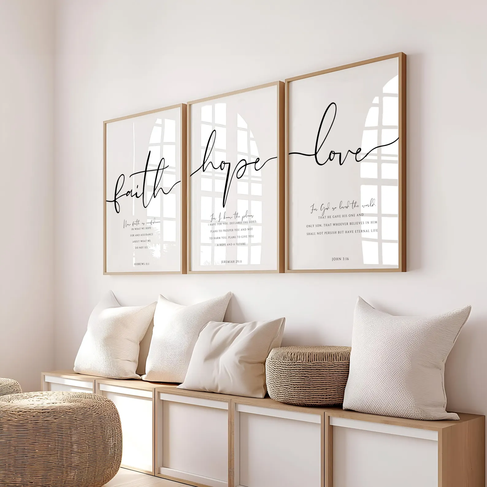 Faith Hope Love Bible Verse 3 Pieces Set